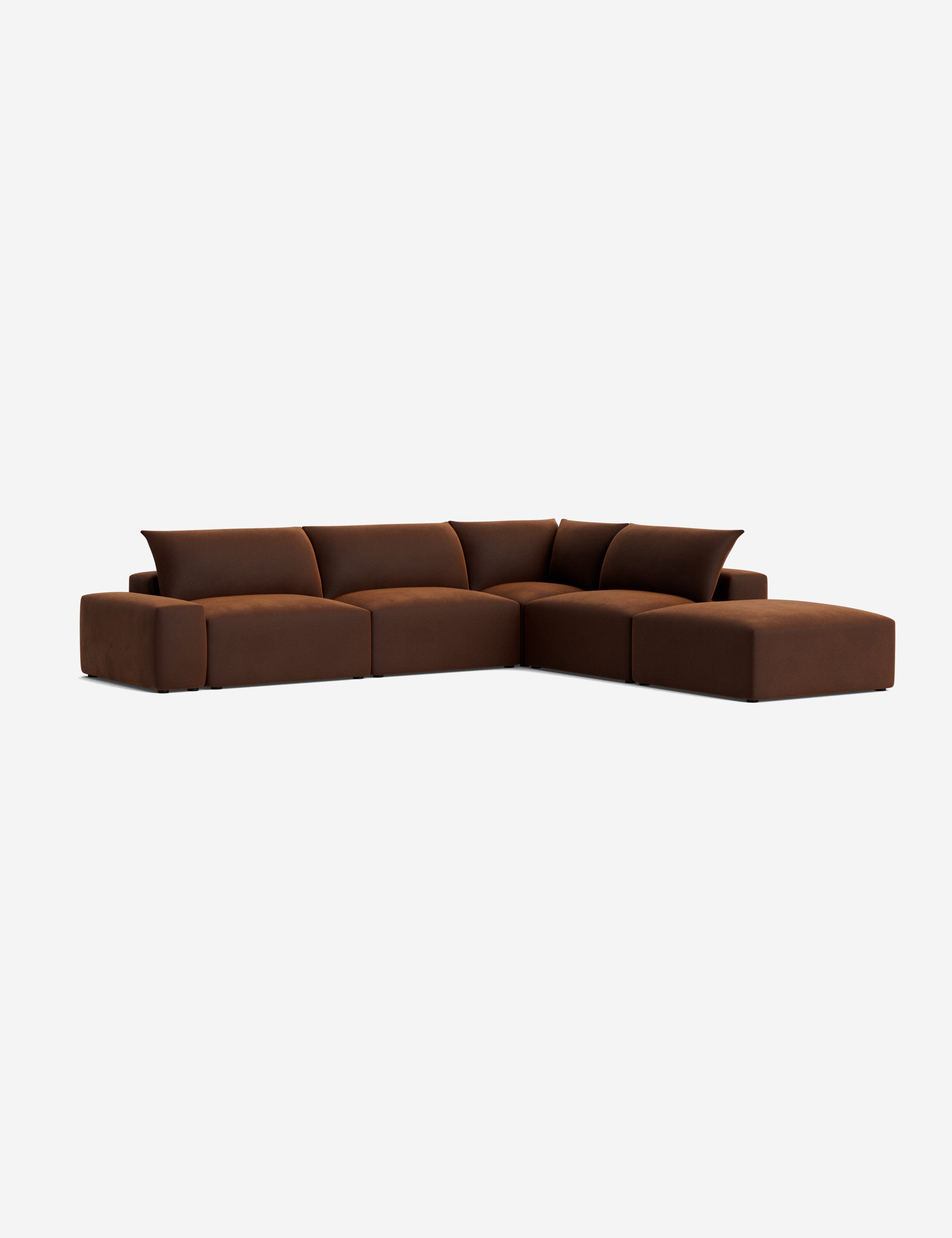 Brinley Chaise Sectional Sofa - Modern L-Shaped Couch with Chaise Lounge for Living Room, Family Room & Home Theater - Comfortable Fabric Upholstery