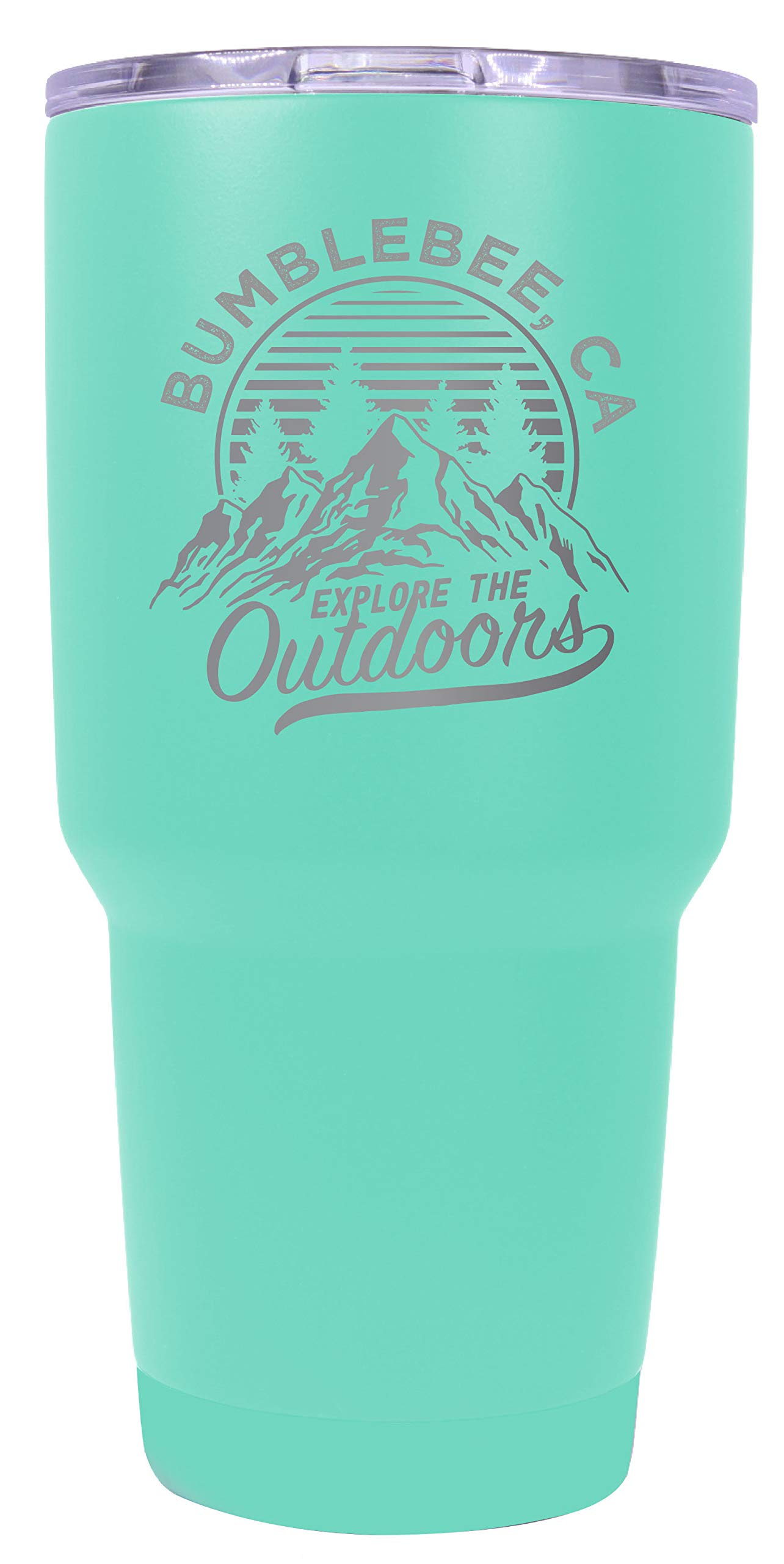 R&R Imports Bumblebee California Souvenir Laser Engraved 24oz Stainless Steel Tumbler - Seafoam Green Insulated Travel Mug for Coffee, Tea & Cold Drinks | Perfect for Road Trips, Beach Days & Office Use
