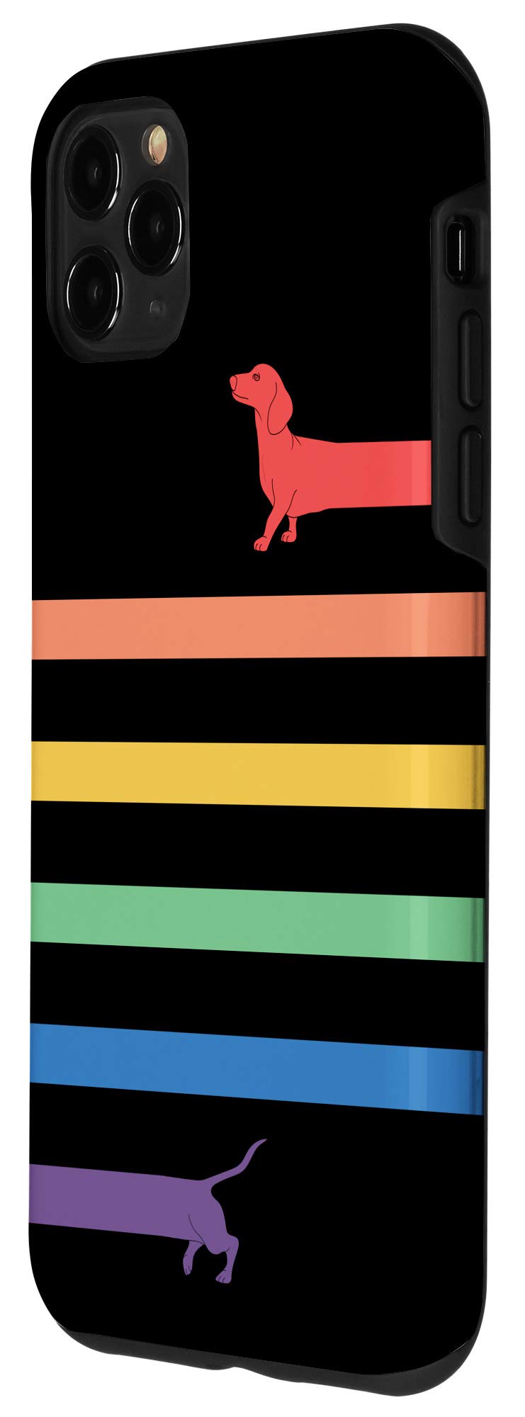 iPhone 11 Pro Max Case - Rainbow LGBT Pride Dachshund Design - Funny Gay Rights Phone Cover - Perfect Gift for Dog Lovers & LGBTQ+ Supporters - Ideal for Pride Month, Daily Use & Special Occasions
