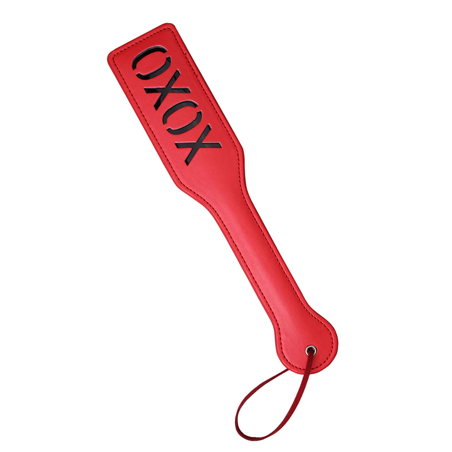 XOXO Adult Spanking Paddle - 12.8 Inch Faux Leather BDSM Toy for Couples Play - Perfect for Sensual Spanking & Role Play Scenes