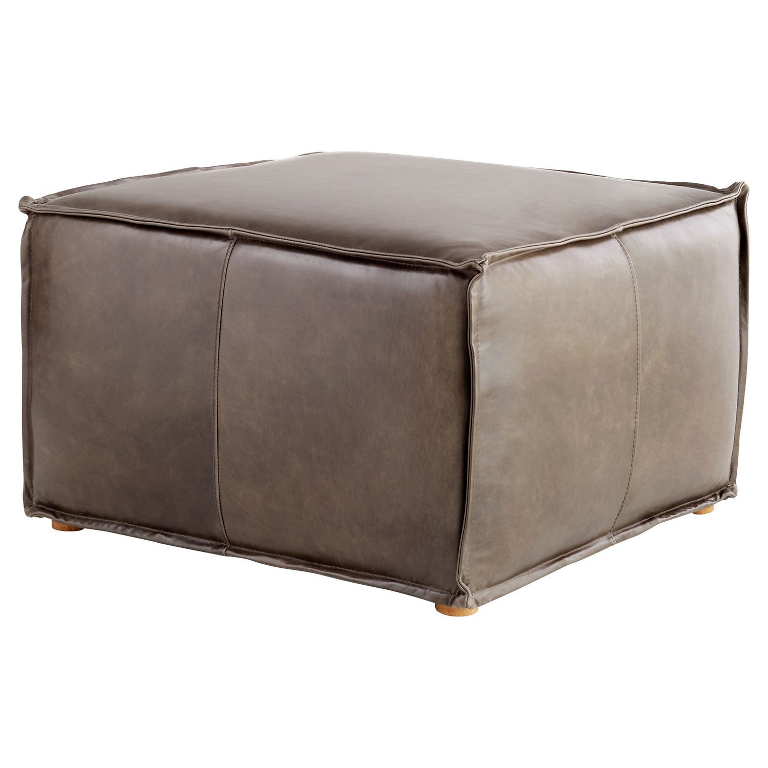Cyan Design 11449 Lusco Square Pouf Ottoman - Grey Velvet Footstool for Living Room, Bedroom & Lounge Decor