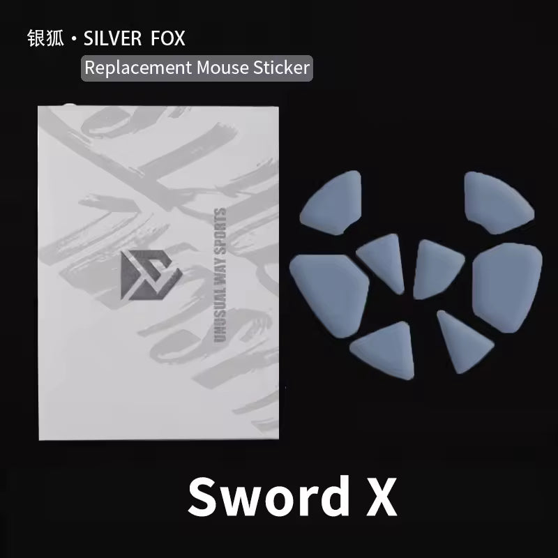 Unusual Way Sports Silver Fox Mouse Skates - WLmouse Sword X - Premium Gaming Mouse Skates for Smooth Gliding & Precision Control - Perfect for Esports, FPS Games & Professional Gaming