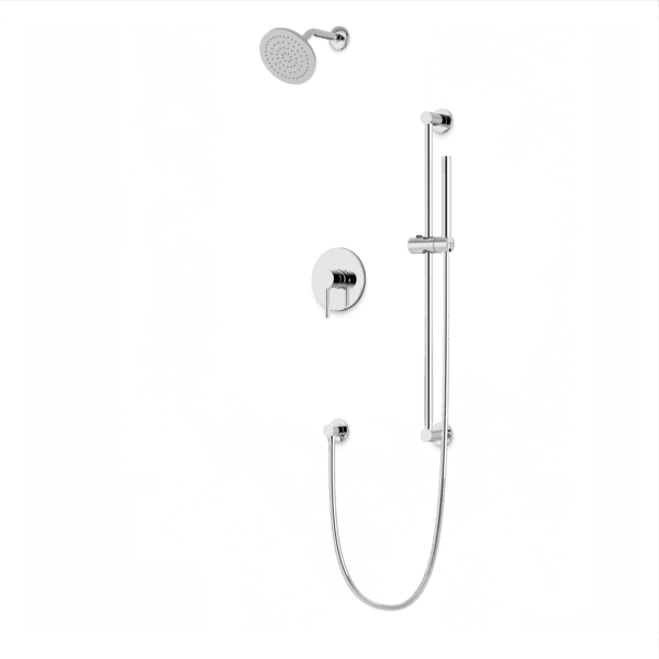 Premium 2-Way Pressure Balance Shower Trim Kit with Rainfall Shower Head & Handheld Shower on Adjustable Slide Bar - Perfect for Master Bathrooms and Spa-Like Shower Experience