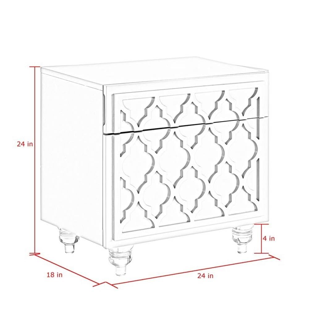 Modern White 1-Drawer Nightstand - Minimalist Bedside Table for Bedroom, Guest Room & Nursery - Compact Storage Solution with Smooth Gliding Drawer