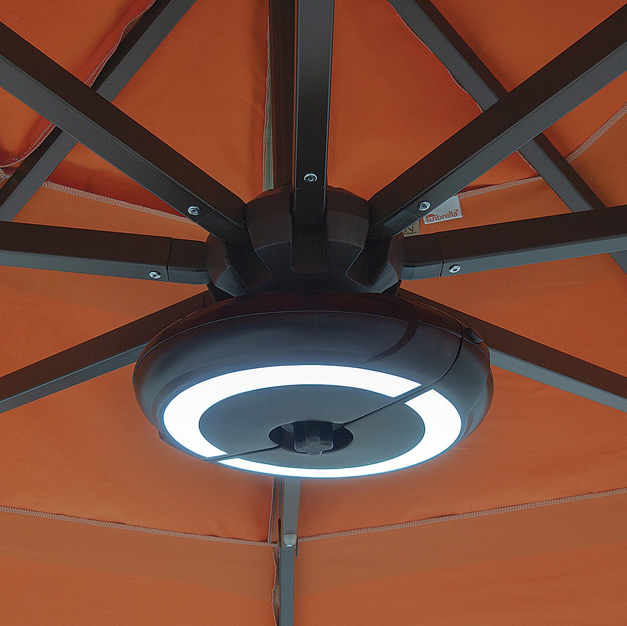 Halo Umbrella Light by Treasure Garden - Waterproof LED Patio Umbrella Light for Outdoor Dining, Garden, and Backyard Decor