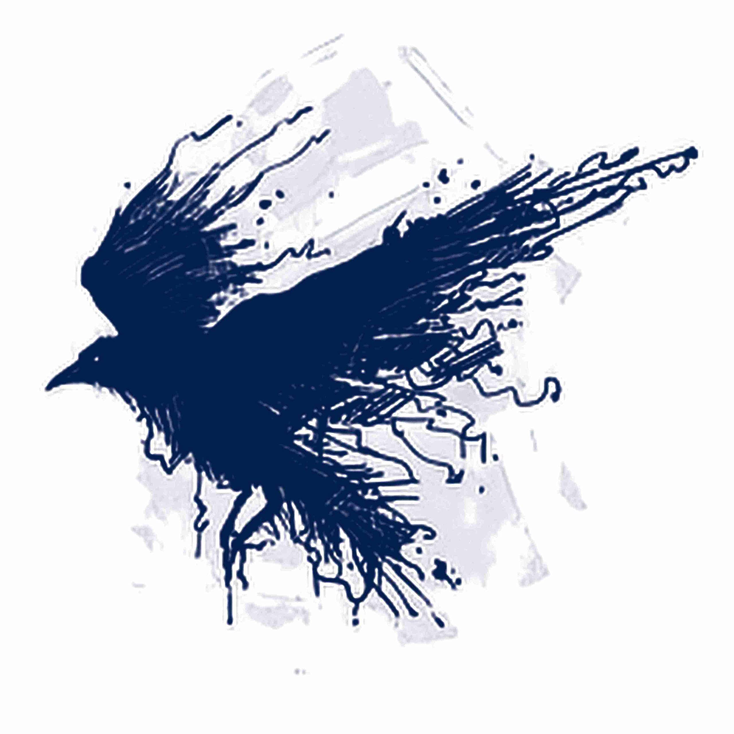Semi-Permanent White Tattoo Ink - Realistic Crow Design Temporary Tattoos Lasting 1-2 Weeks for Men & Women - Navy Blue Grunge Style for Chest, Neck, Arm - 4 Sheets - Perfect for Parties, Festivals, and Costume Events