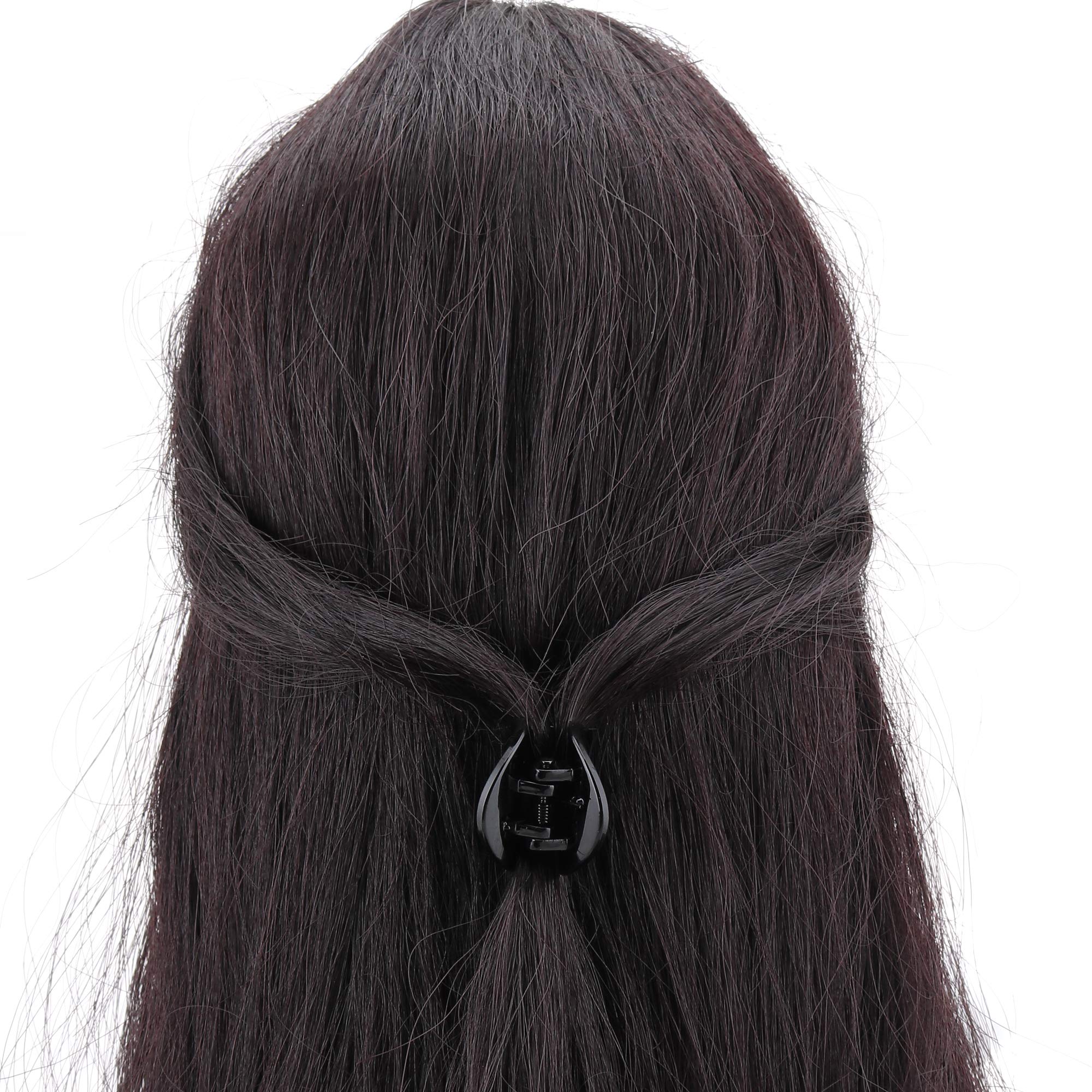 Elegant Black Butterfly Hair Clips for Women & Girls - Pack of 12 Modern Hair Accessories (Small Size) | Perfect for Weddings, Parties & Everyday Style (SKR70569)