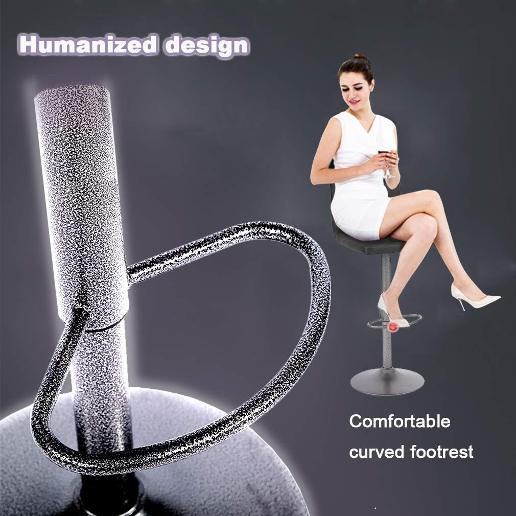 Best Adjustable Swivel Bar Stools with Back - Set of 2 PU Leather Counter Height Stools for Kitchen, Dining Room & Home Bar - Modern Office & Restaurant Seating Furniture