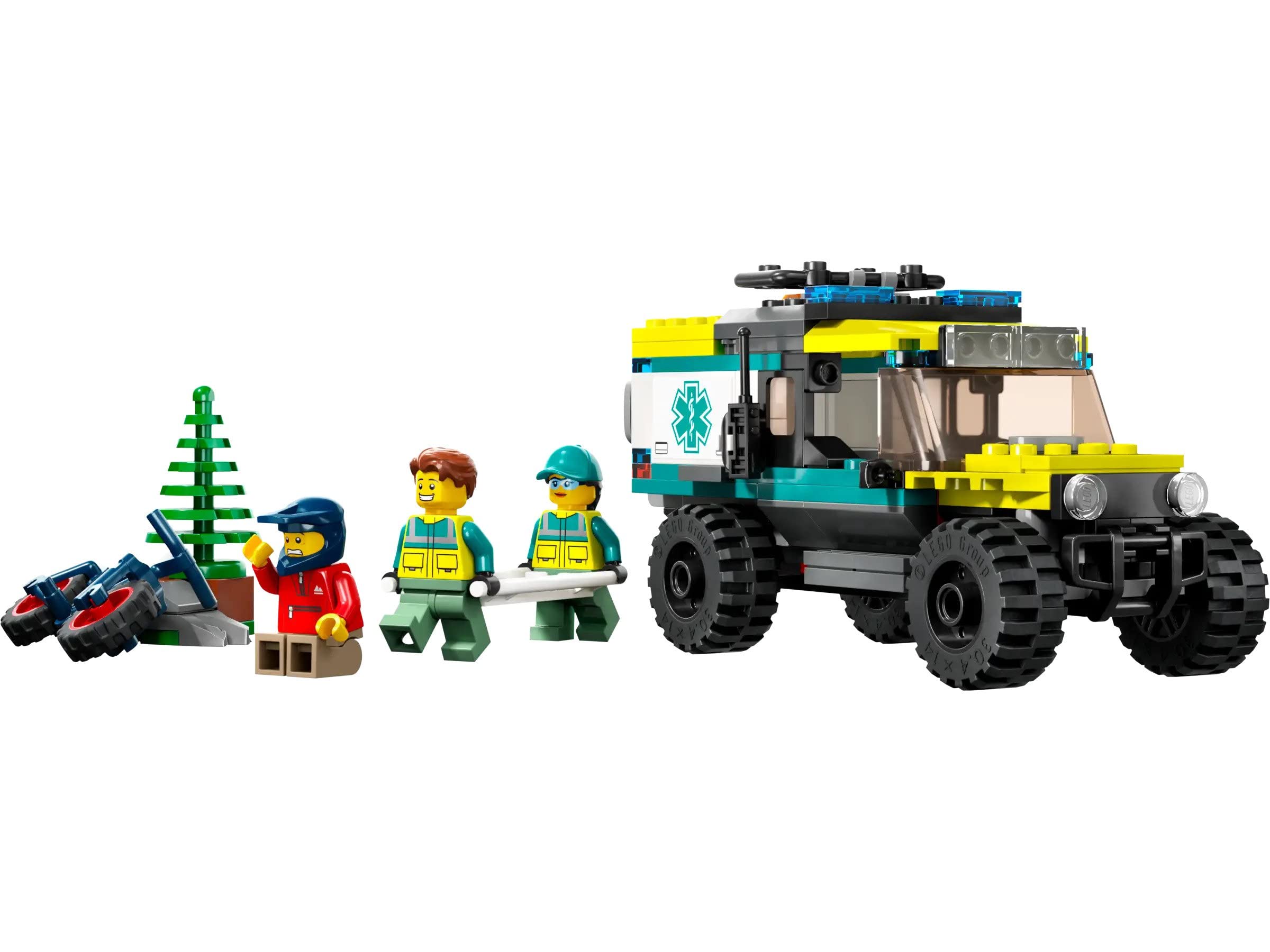 **LEGO 40582 City 4x4 Off-Road Ambulance Rescue Set (2023 Limited Edition) – 162 Pieces with Off-Road Vehicle & 3 Minifigures – Yellow, Green & Red – Ages 6+ – Perfect for Creative Play & Emergency Rescue Scenes**