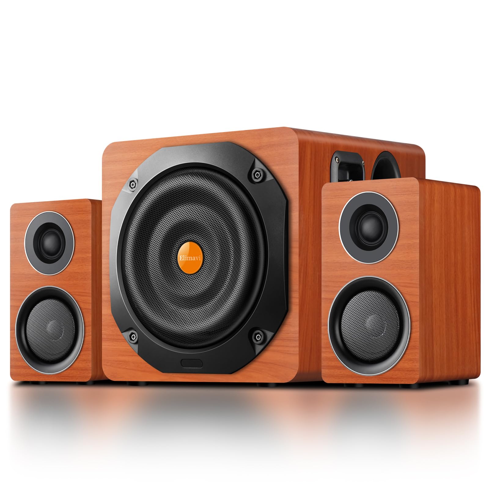 Premium Computer Gaming Speaker System with Subwoofer - PC Desktop Monitor Surround Sound, Dual Satellite Speakers with Midrange & Treble, Full Range Audio Coverage - Optical/Coaxial/3.5mm to RCA/Wireless Connectivity - Perfect for Gaming, Movies & Music Streaming