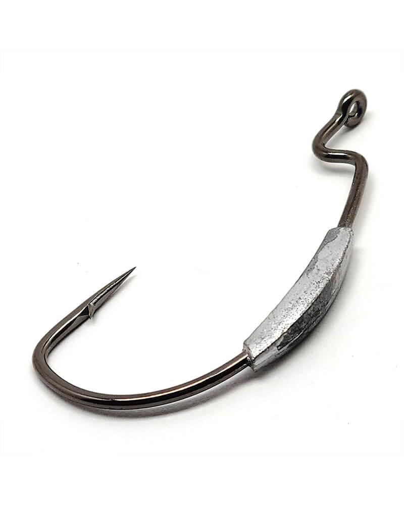 Gamakatsu Worm Superline Extra Wide Gap (EWG) Weighted Hooks NS Black - Premium Fishing Hooks for Bass, Trout & Freshwater Fishing