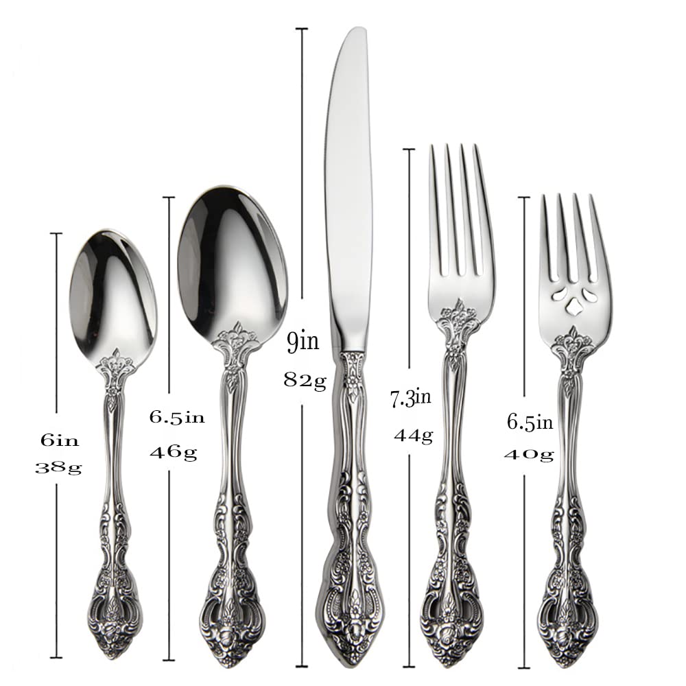 Premium 30-Piece 18/10 Stainless Steel Flatware Set - Elegant Silverware Cutlery for 6 People, Dishwasher Safe (Silver) - Perfect for Home Dining, Kitchen, Restaurant & Dinner Parties