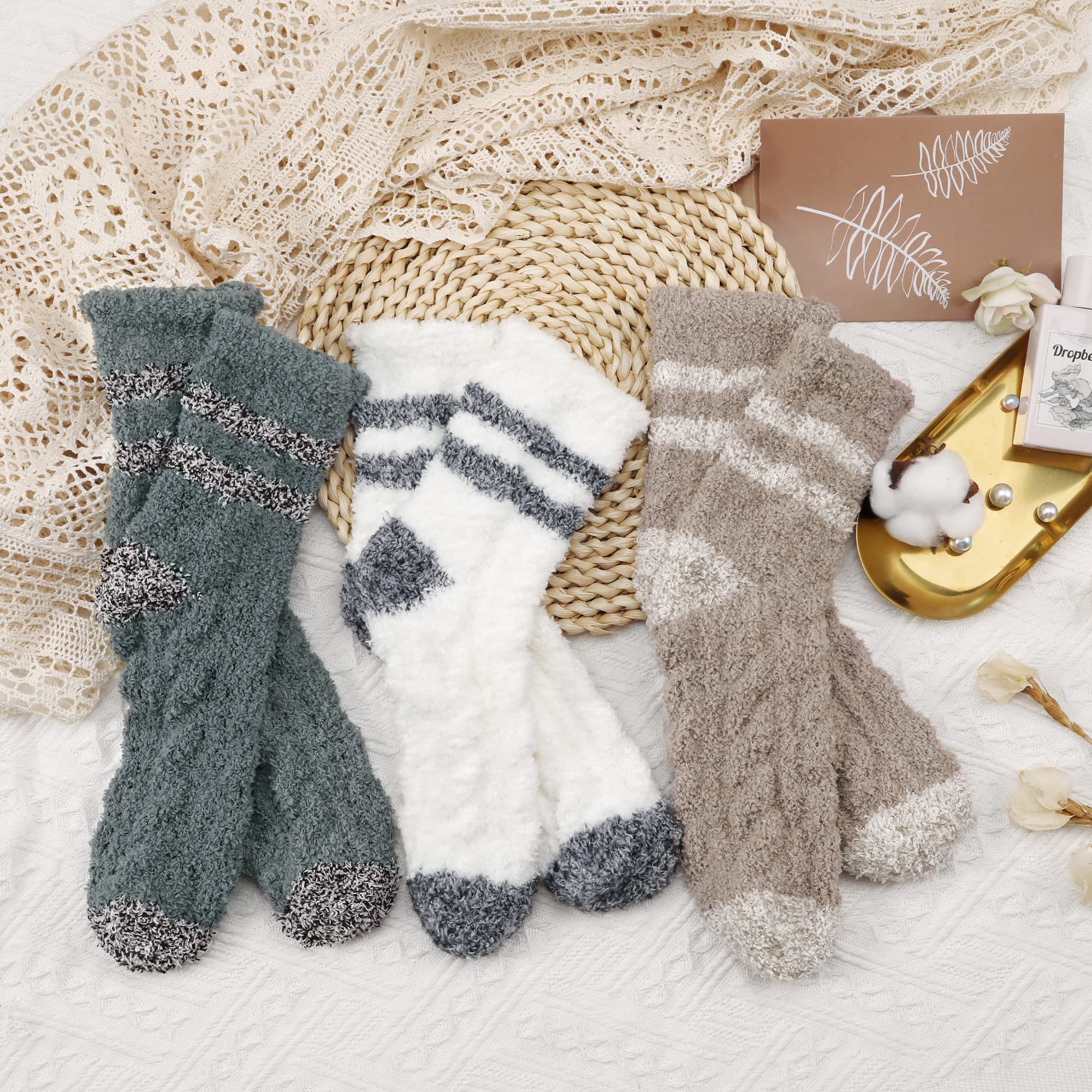 Ultra Soft Women's Fuzzy Socks - Cozy Winter Warm Slipper Socks for Sleeping & Lounge, Gradient Design - Perfect for Home Relaxation, Cold Weather Comfort & Gift Giving