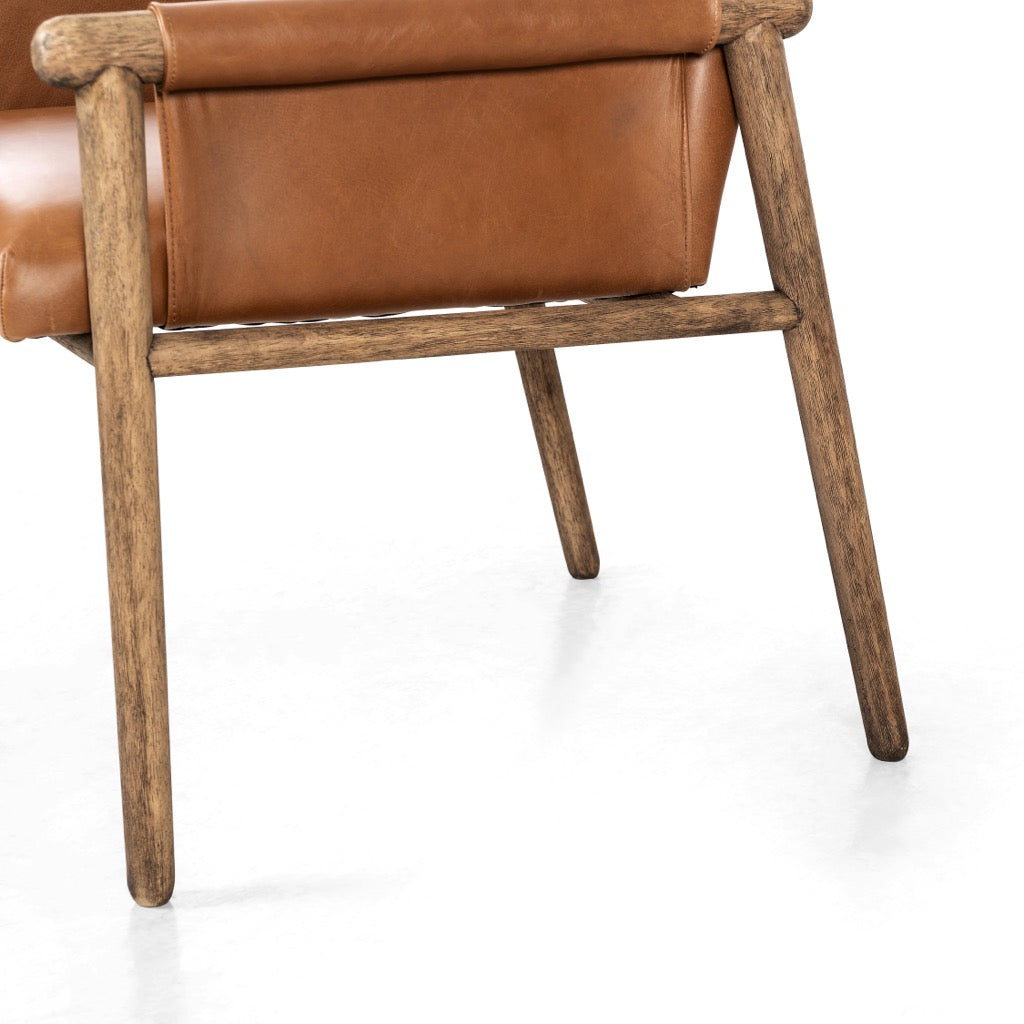 Almada Modern Dining Armchair - Valencia Camel Upholstered Accent Chair for Kitchen, Dining Room, or Office - Comfortable & Stylish Seating Solution