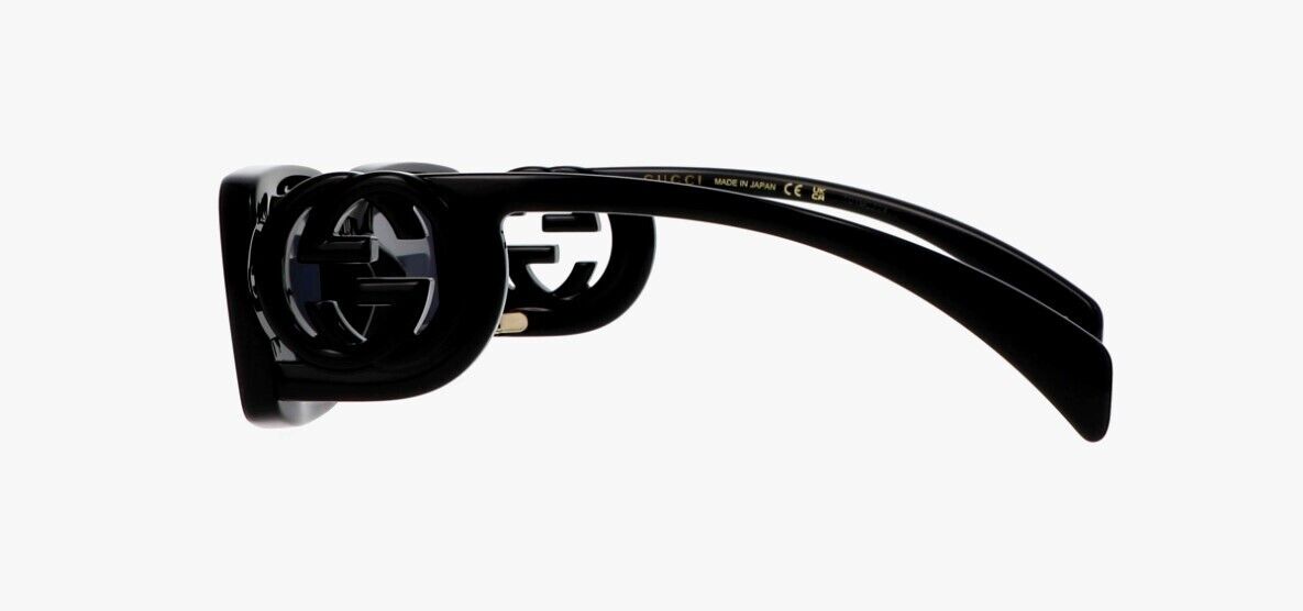 Gucci GG1325S 001 Black/Grey Narrow Rectangular Women's Sunglasses - Stylish UV Protection Shades for Fashion, Beach & Outdoor Activities