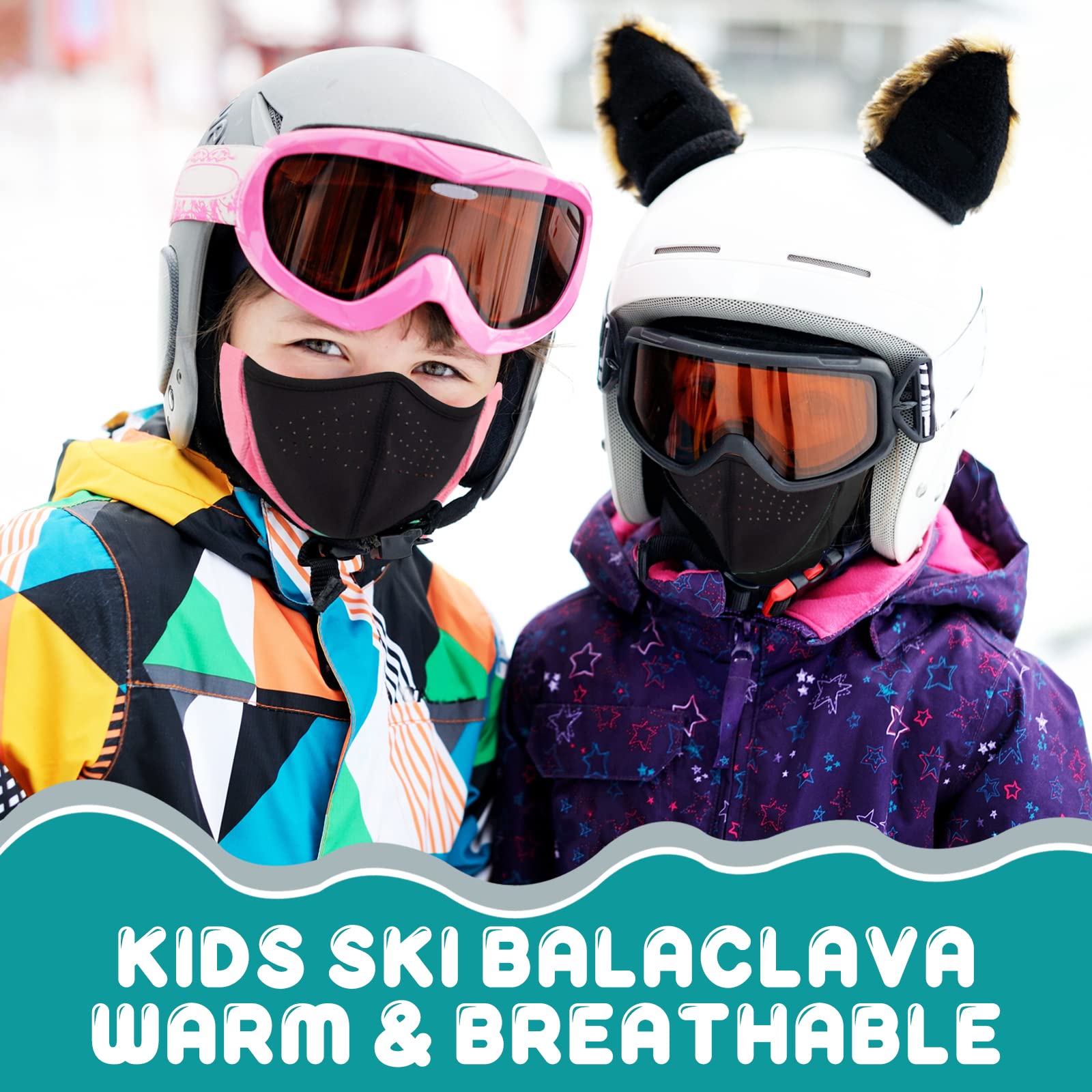 Kids Balaclava Ski Mask - Winter Breathable Face Cover for Boys & Girls - Windproof Fleece Neck Warmer for Cold Weather - Perfect for Skiing, Snowboarding & Outdoor Winter Activities