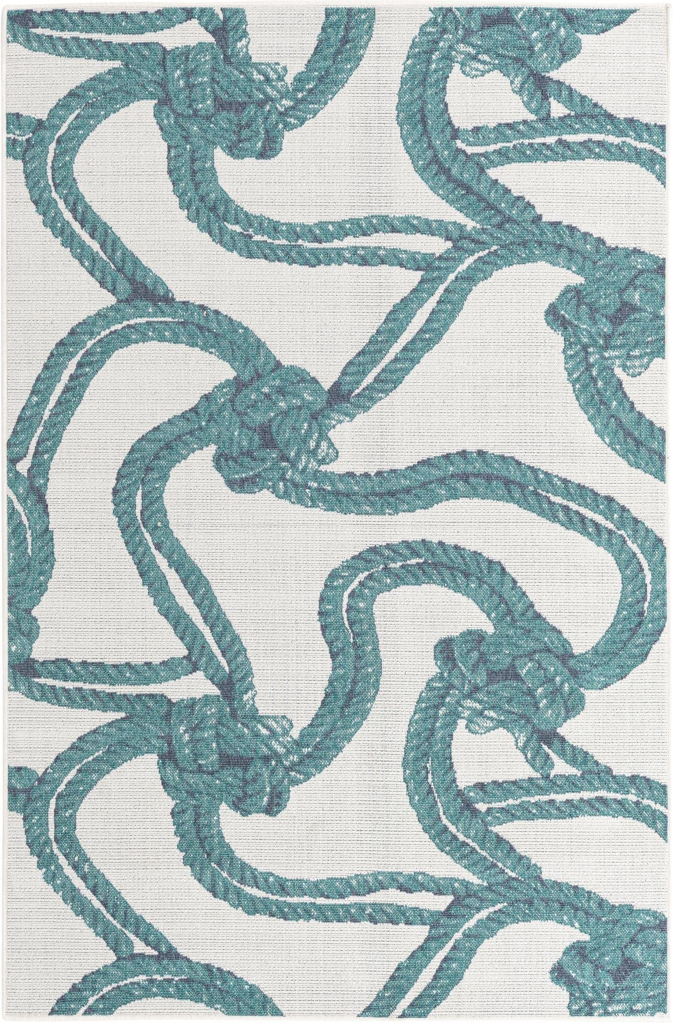 Unique Loom Outdoor Coastal Collection Area Rug - Tethered 5'3