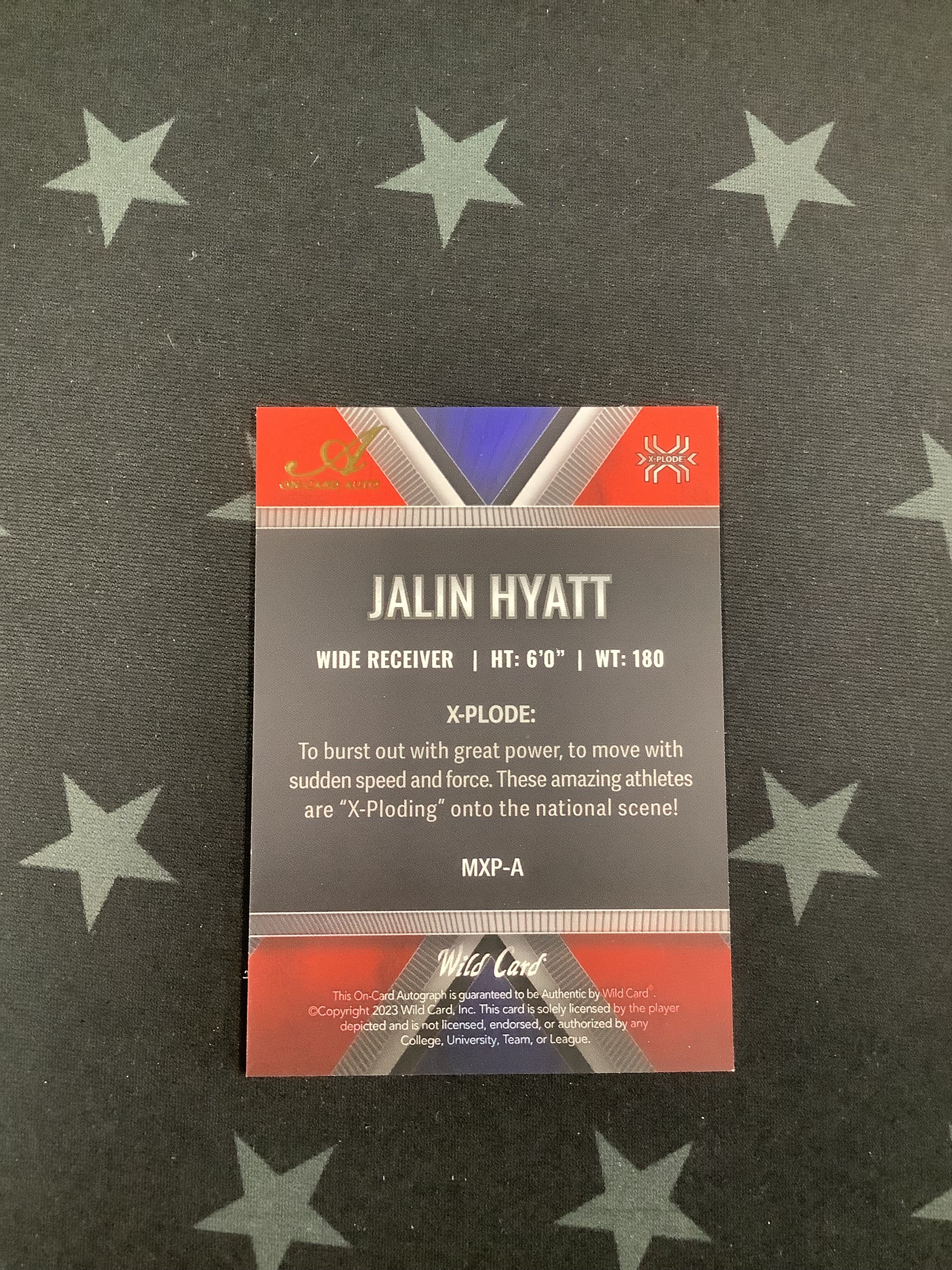 2023 Wild Card Matte Chase X Plode Jalin Hyatt Auto /8 - Rare Football Trading Card for Collectors & Investors - Perfect for Sports Memorabilia Displays & Auctions