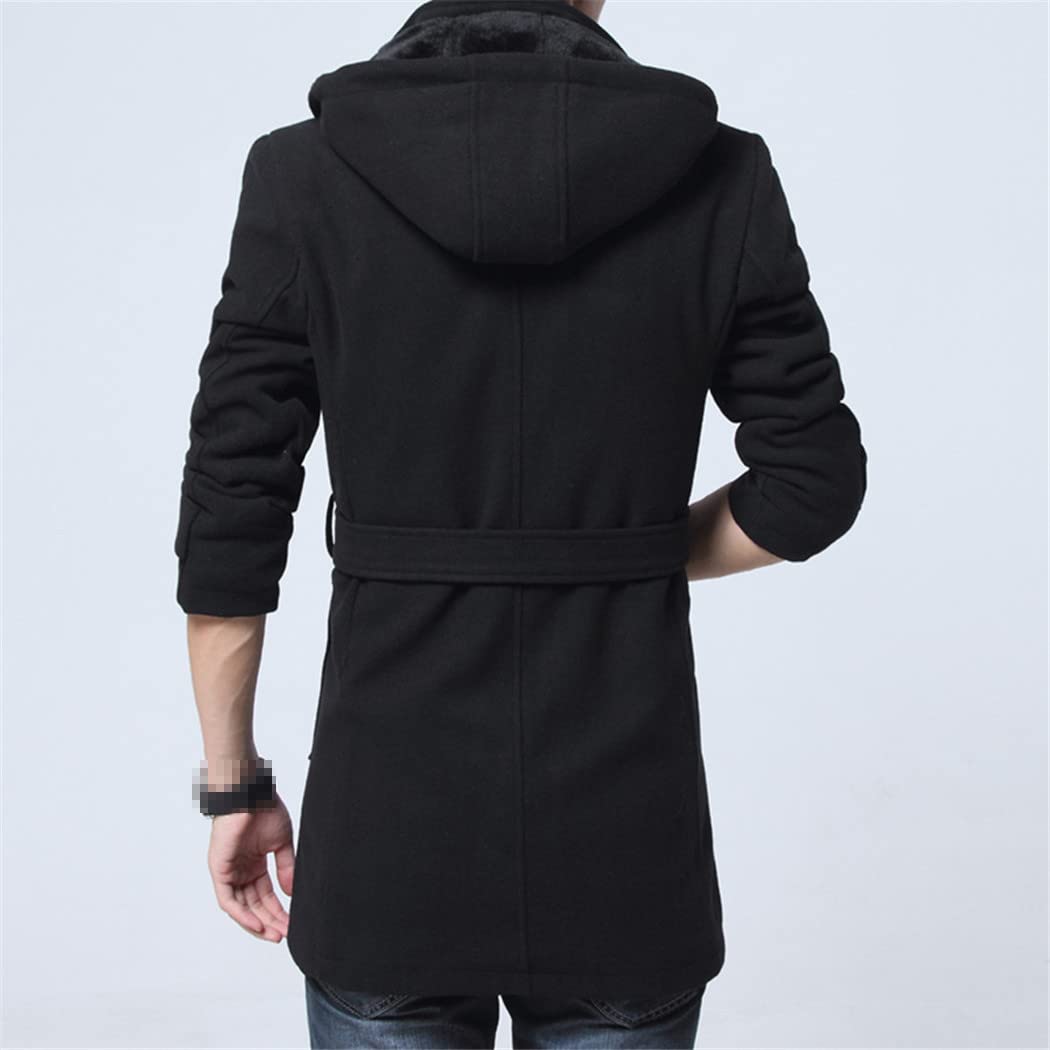 Men's Winter Trench Coat - Long Wool Overcoat with Thick Warm Lining | Water-Resistant Outerwear for Business, Office & Formal Occasions
