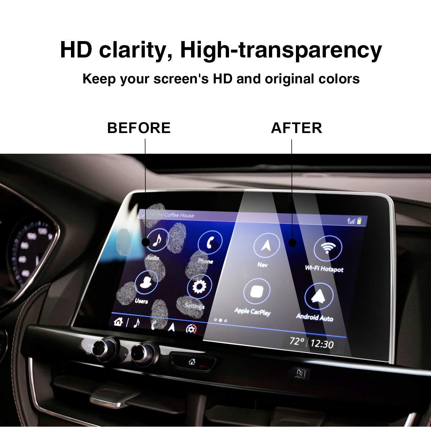 2020 Cadillac CT5 Tempered Glass Touch Screen Protector - Anti-Scratch HD Clear Navigation Screen Cover for Cadillac CT5 | Perfect for Daily Driving & Road Trips