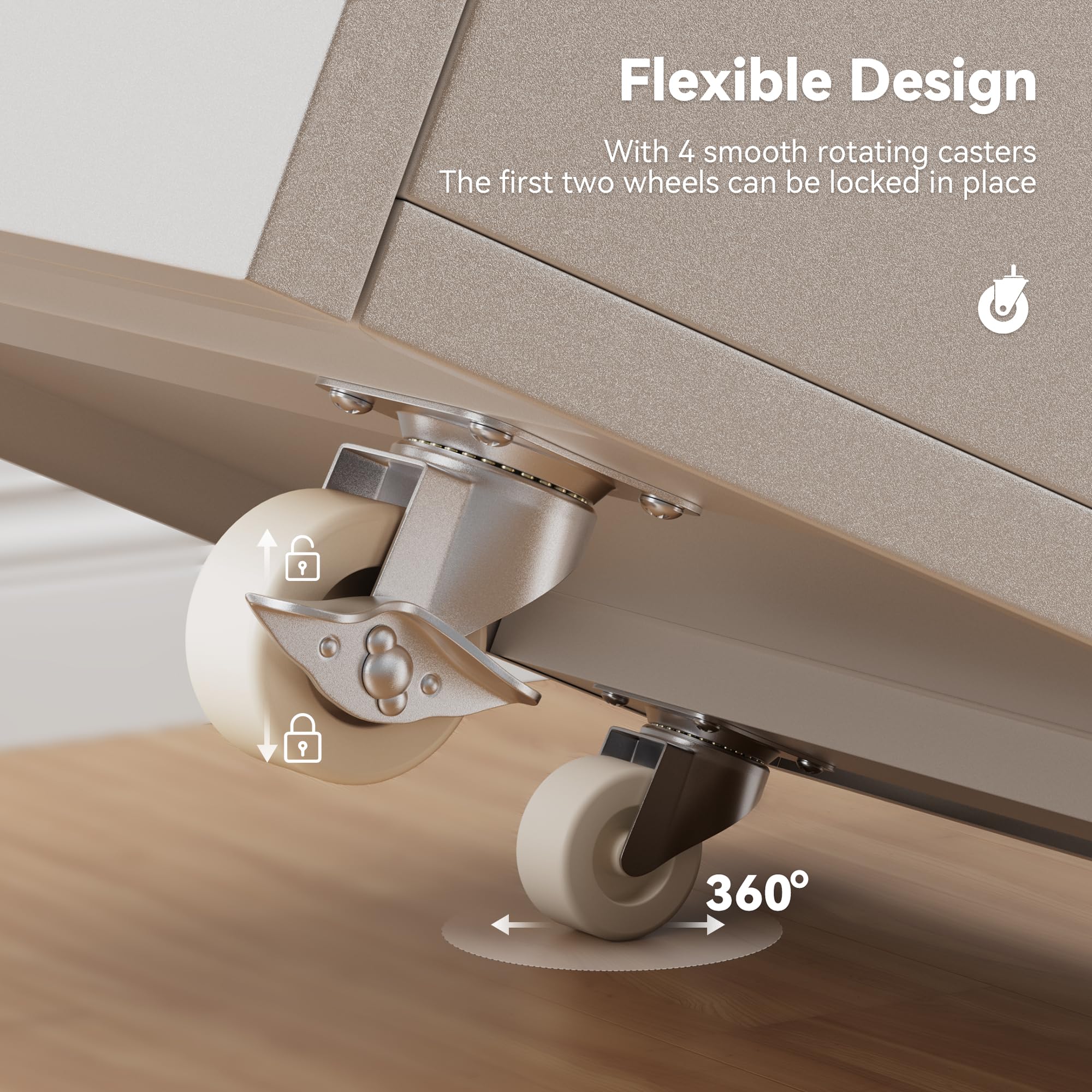 INMOZATA Adjustable Metal Fridge Stand with Storage Shelves & Wheels - 17.72