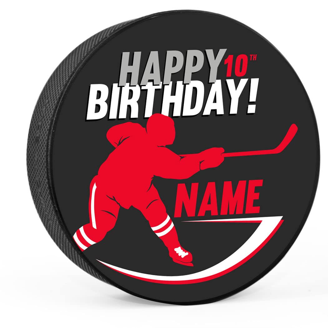 Custom Personalized Hockey Puck with Player Silhouette - Engraved Birthday Gift for Hockey Players - Perfect for Celebrations, Awards & Memorabilia