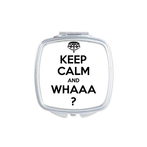 DIYthinker Keep Calm and Whaaa Black Mirror - Portable Double-Sided Glass Makeup Mirror for Travel, Home & Office Vanity (Compact Pocket Size)