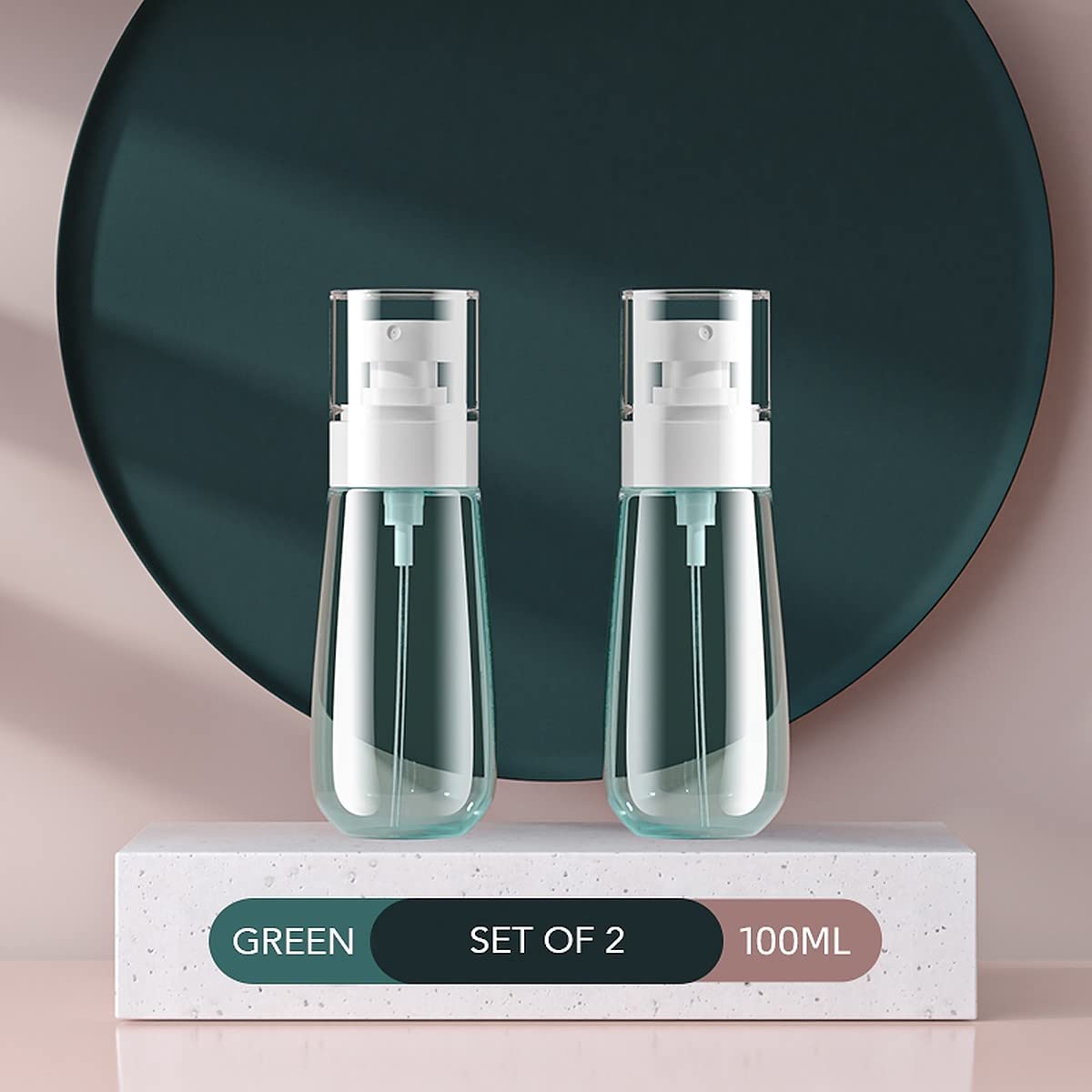 Wolpin 100ml Clear Plastic Spray Bottles (2-Pack) - Refillable Fine Mist Travel Bottles for Toiletries, Cosmetics, Toner & Perfume - Perfect for Travel, Gym, Home & Salon Use