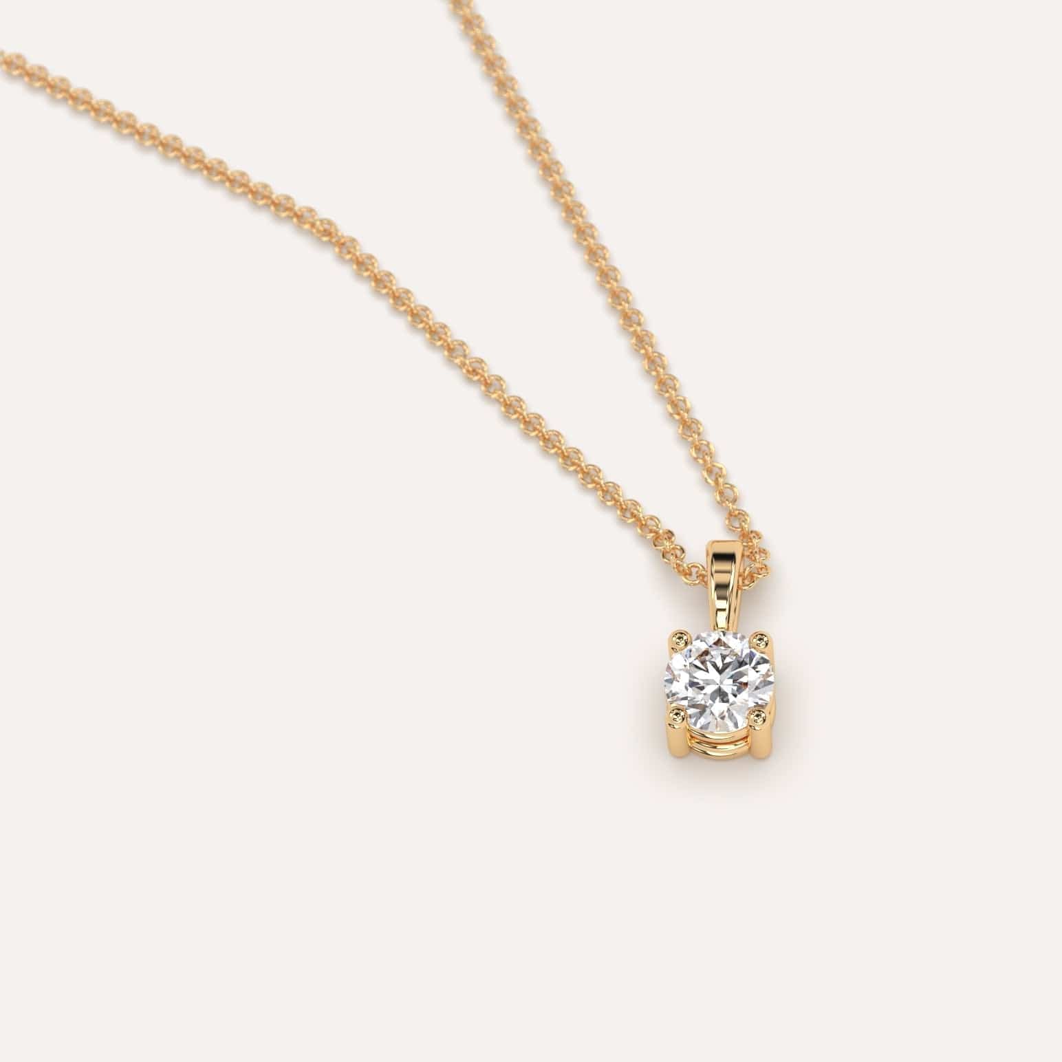 1/4 Carat Round Diamond Pendant Necklace - 14K White Gold Solitaire Necklace for Women - Perfect for Anniversary, Birthday & Valentine's Day Gifts