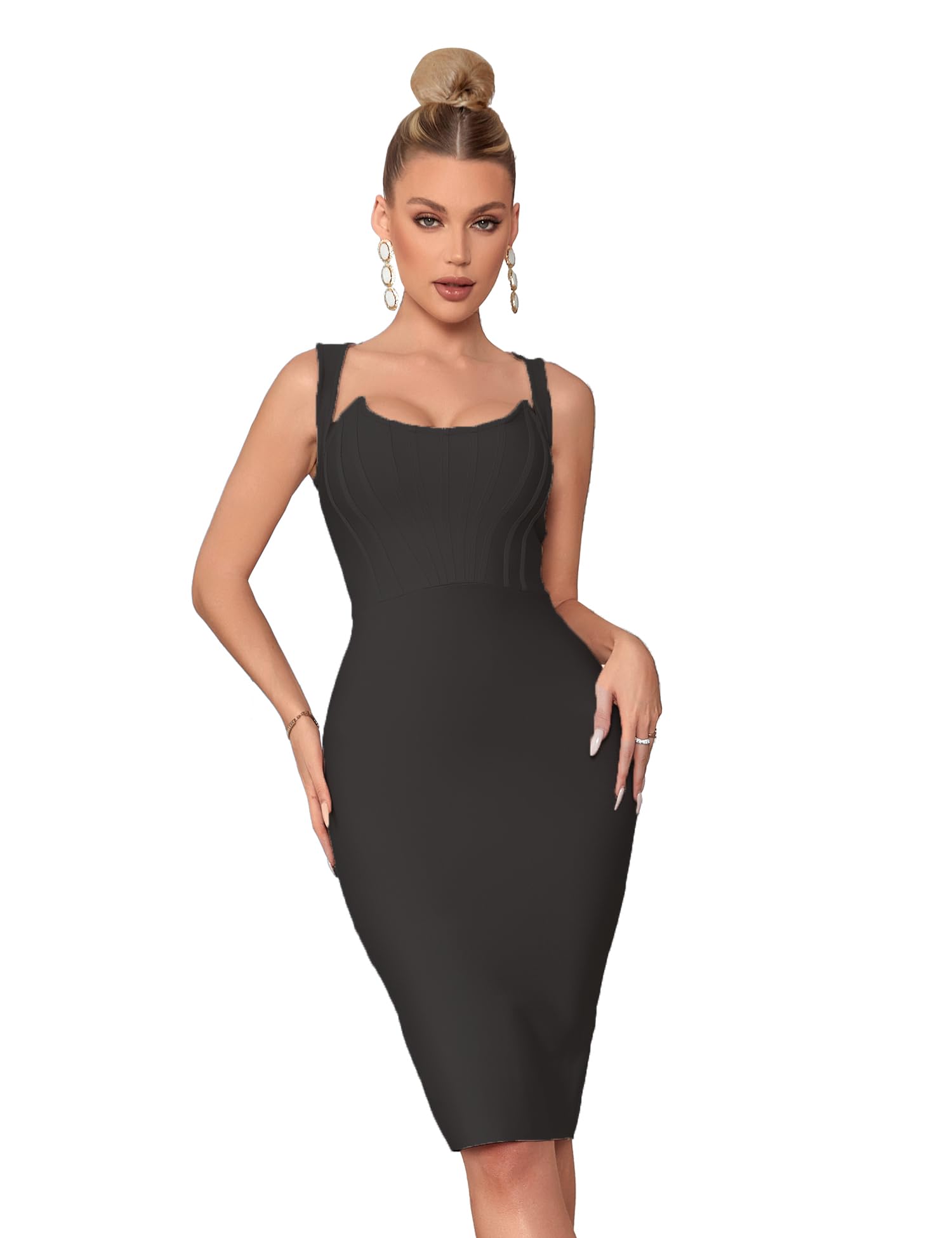 Meilun Women's Sleeveless Bandage Bodycon Dress - Elegant Cocktail Party, Evening Gown, Wedding Guest Dress for Night Out, Clubwear, Date Night & Special Occasions