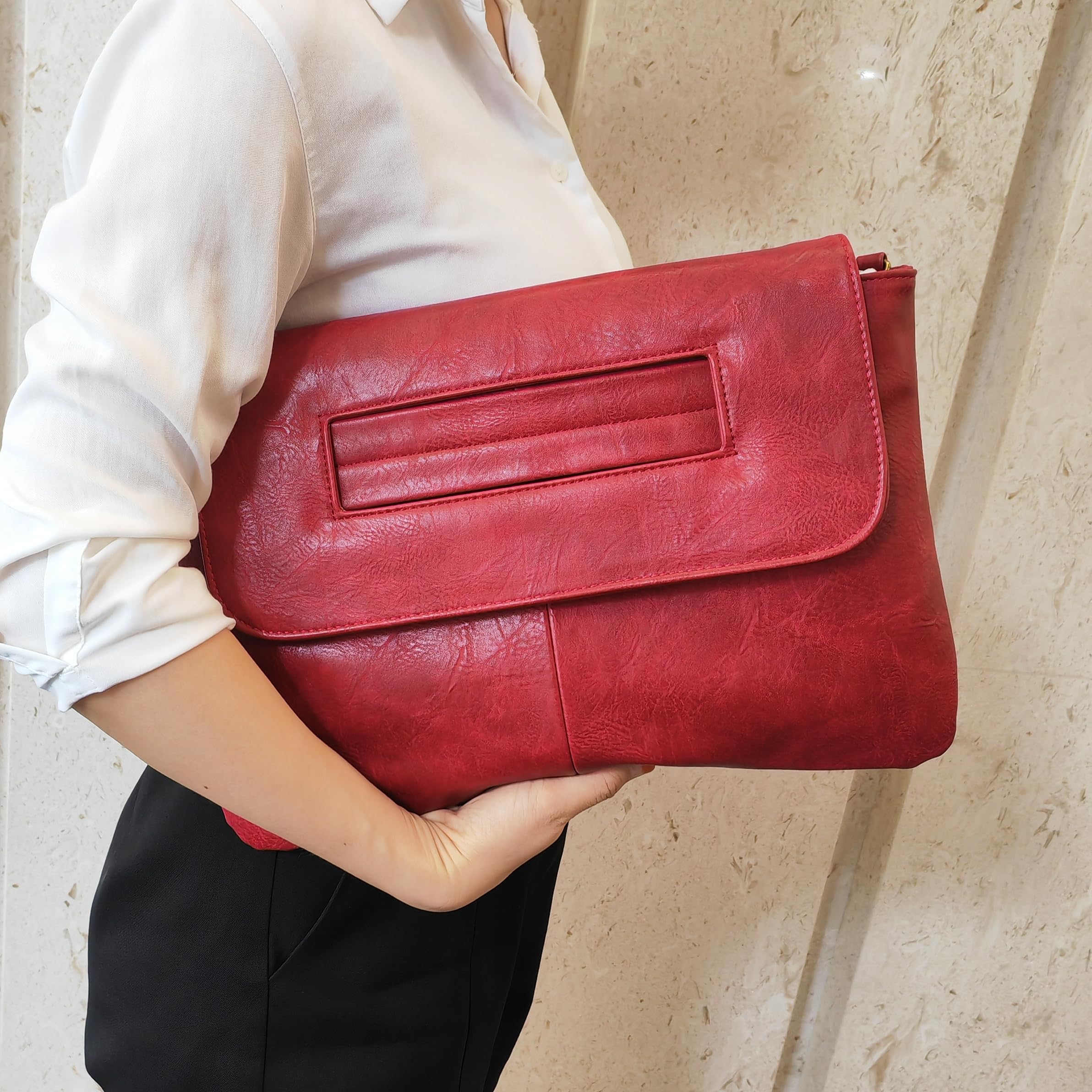 Stylish Women's PU Leather Handbag - Large Capacity Messenger Bag & Clutch Purse for Daily Use, Work, Travel and Special Occasions