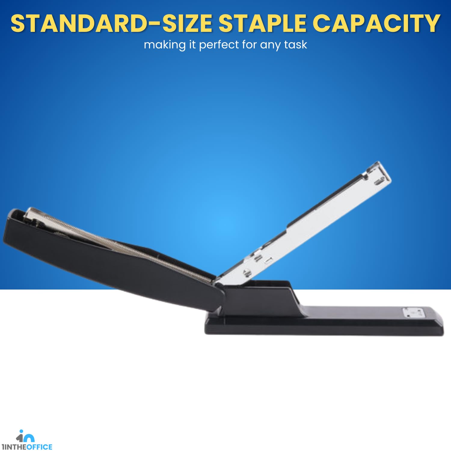 1InTheOffice Heavy Duty Desk Stapler - 2 Pack Black Office Stapler with 20 Sheets Capacity for Paper Documents, Files, Reports | Perfect for Home Office, School, Workplace & Business Use