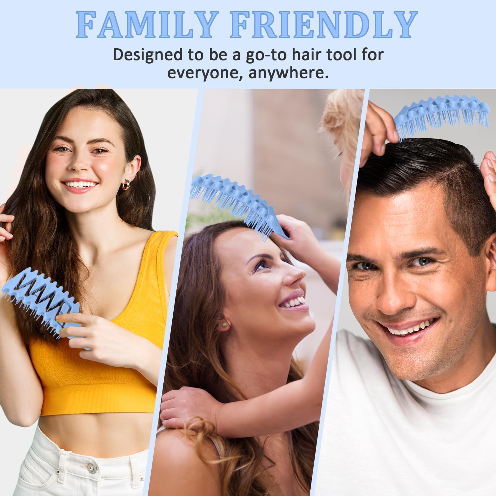 START MAKERS Vented Hair Brush for All Hair Types - Detangling & Styling at Home or Salon (Blue)