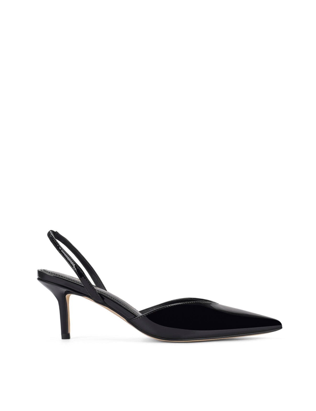 Yoco Slingback Kitten Heels - Black Patent Leather Women's Shoes | Comfortable Low Heel Pumps for Work, Office & Dressy Occasions