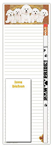 Adorable Bichon Frise Themed Notepad and Pencil Gift Set for Dog Lovers - Perfect for Journaling, Note Taking & Office Use