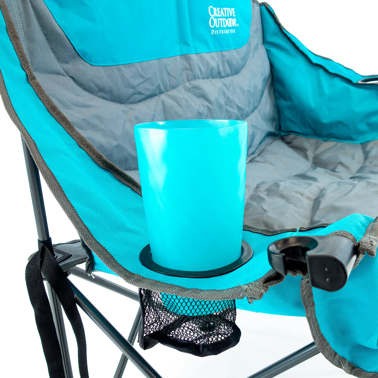 Creative Wagons 812505 Luxury Loveseat Folding Wine Chair - Teal Blue Outdoor Patio Furniture for Garden, Picnic, Beach & Camping