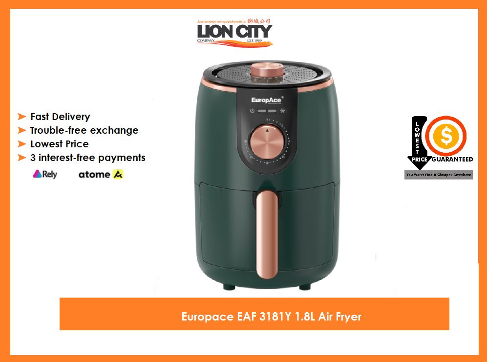 Europace EAF 3181Y 1.8L Digital Air Fryer with Rapid Air Technology - Healthy Oil-Free Cooking for Chicken, Fries & More - Perfect for Small Kitchens & Family Use