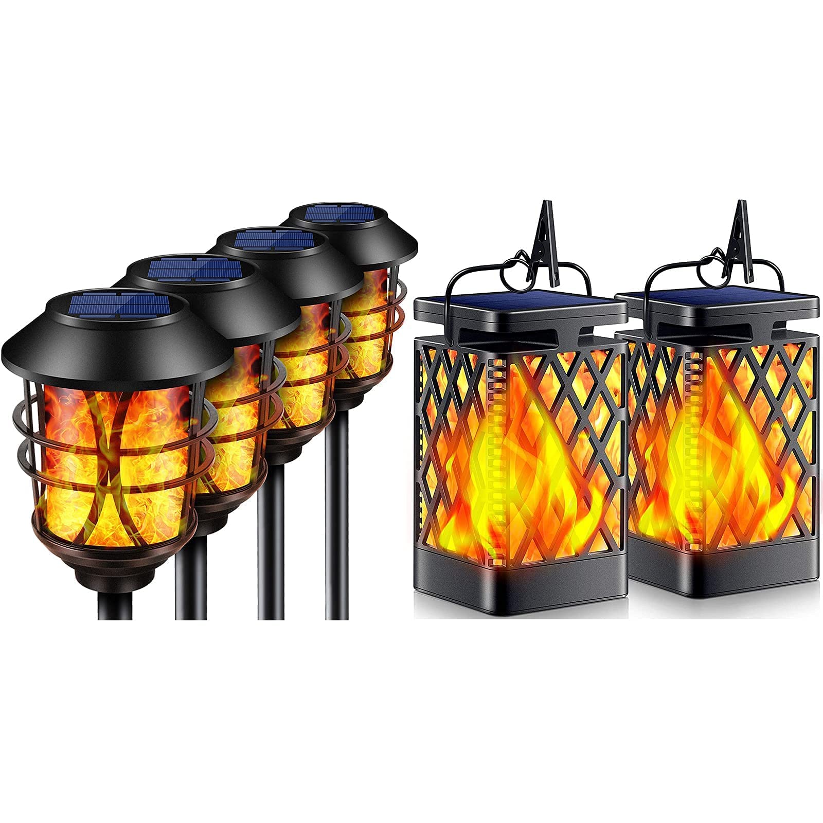 TomCare Solar Flickering Flame Torch Lights - Waterproof Outdoor Landscape Lighting for Garden, Patio, Yard, Pathway - Decorative Solar Powered LED Lights for Backyard, Deck, Walkway