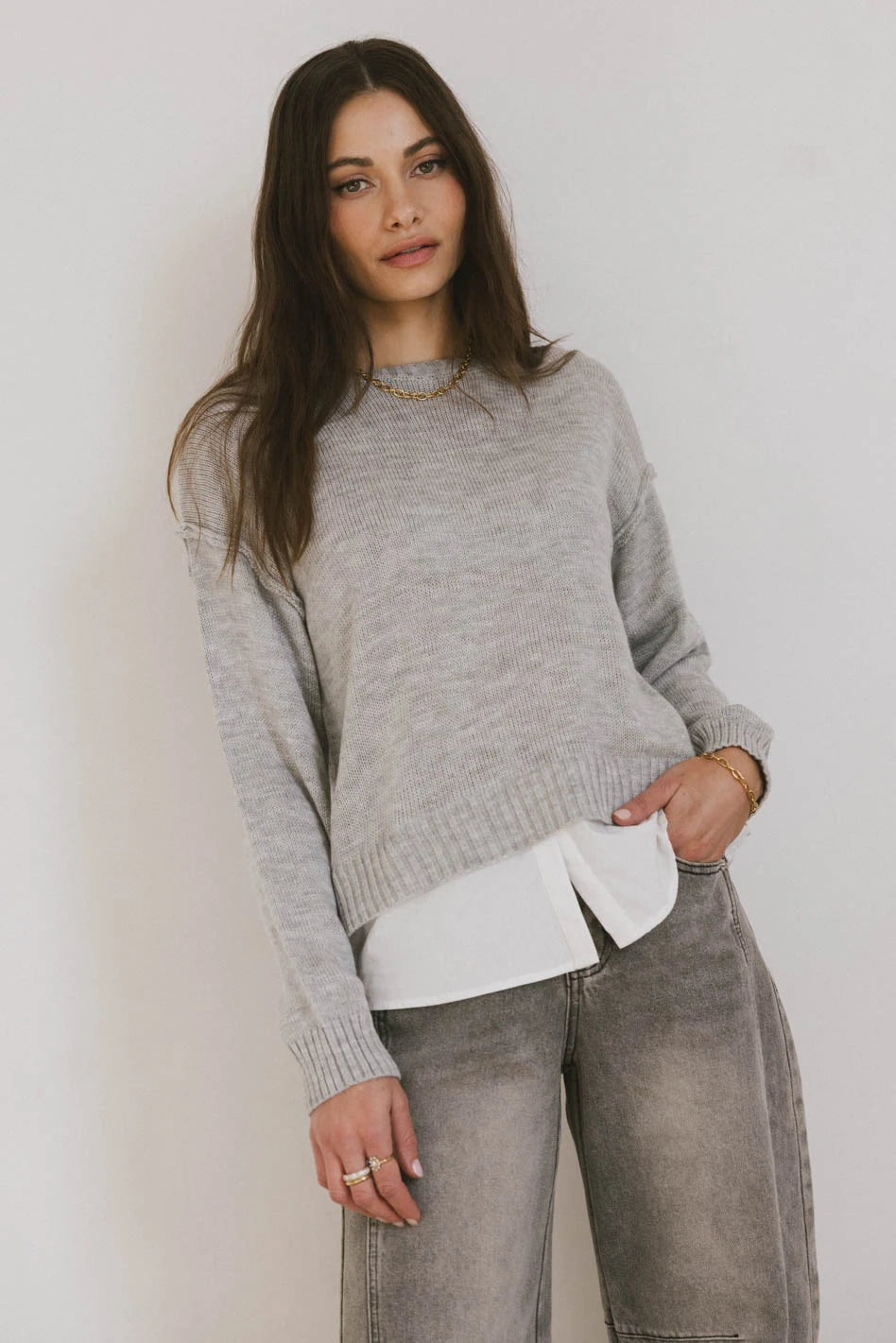 Stylish Marcel Knit Sweater in Grey for Women | Cozy Winter Pullover | Perfect for Casual Outings & Office Wear | FINAL SALE