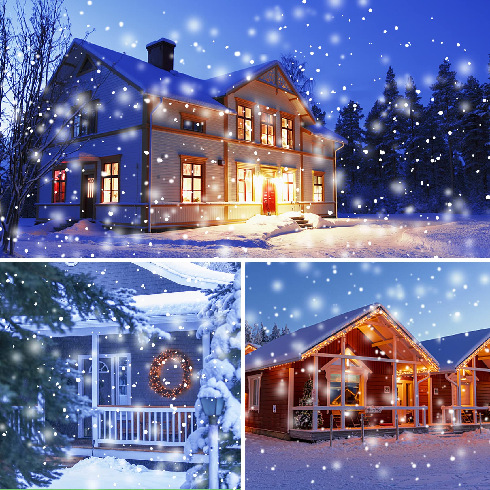 Christmas Snowfall Light Projector with Remote Control - Waterproof Outdoor Rotating Snowflake Projector Lights for Holiday Decorations, Halloween, Weddings & Garden Parties - Create Magical Winter Scenes