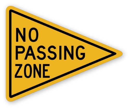 No Passing Zone Peel & Stick Wall Decal - 12x9.75 Inch Removable Traffic Sign Sticker for Kids Room, Office, or Classroom Decor