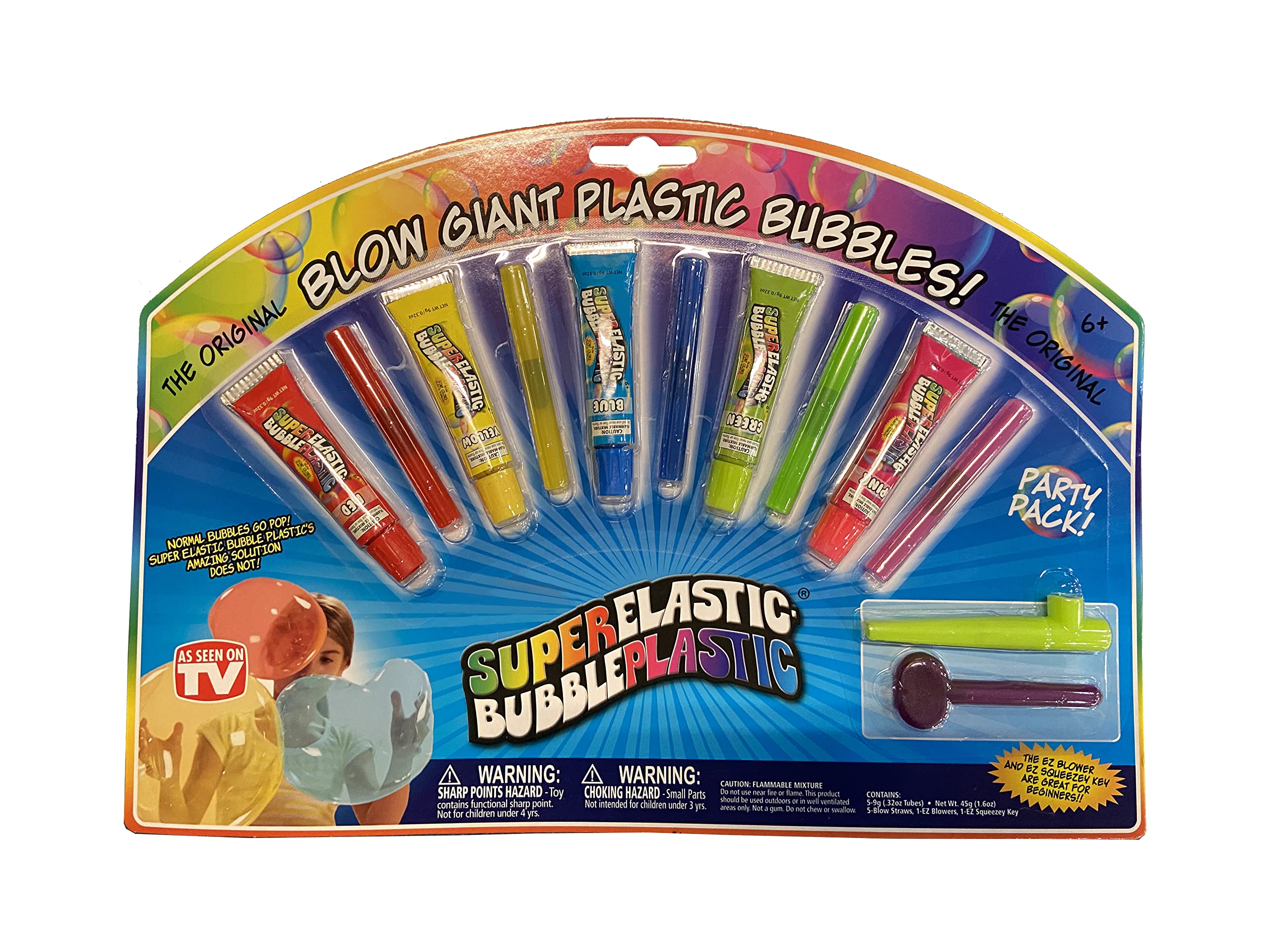 Super Elastic Bubble Plastic Party Pack - 5 Colors for Kids' Playtime