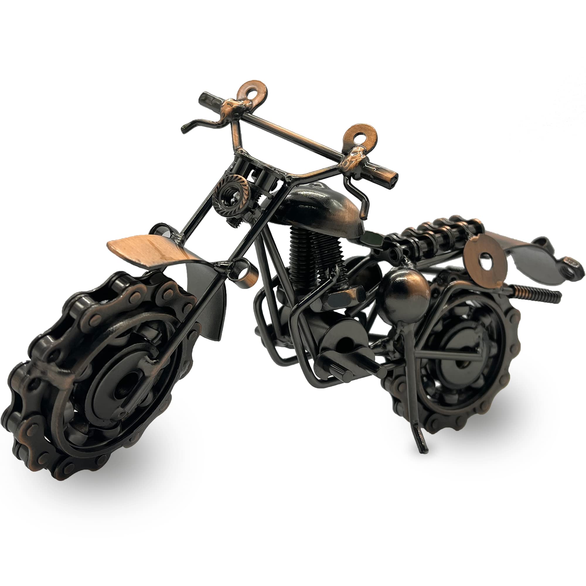 Vintage Metal Motorcycle Model - Retro Iron Art Craft for Riders & Gifts for Men - Home & Office Decor