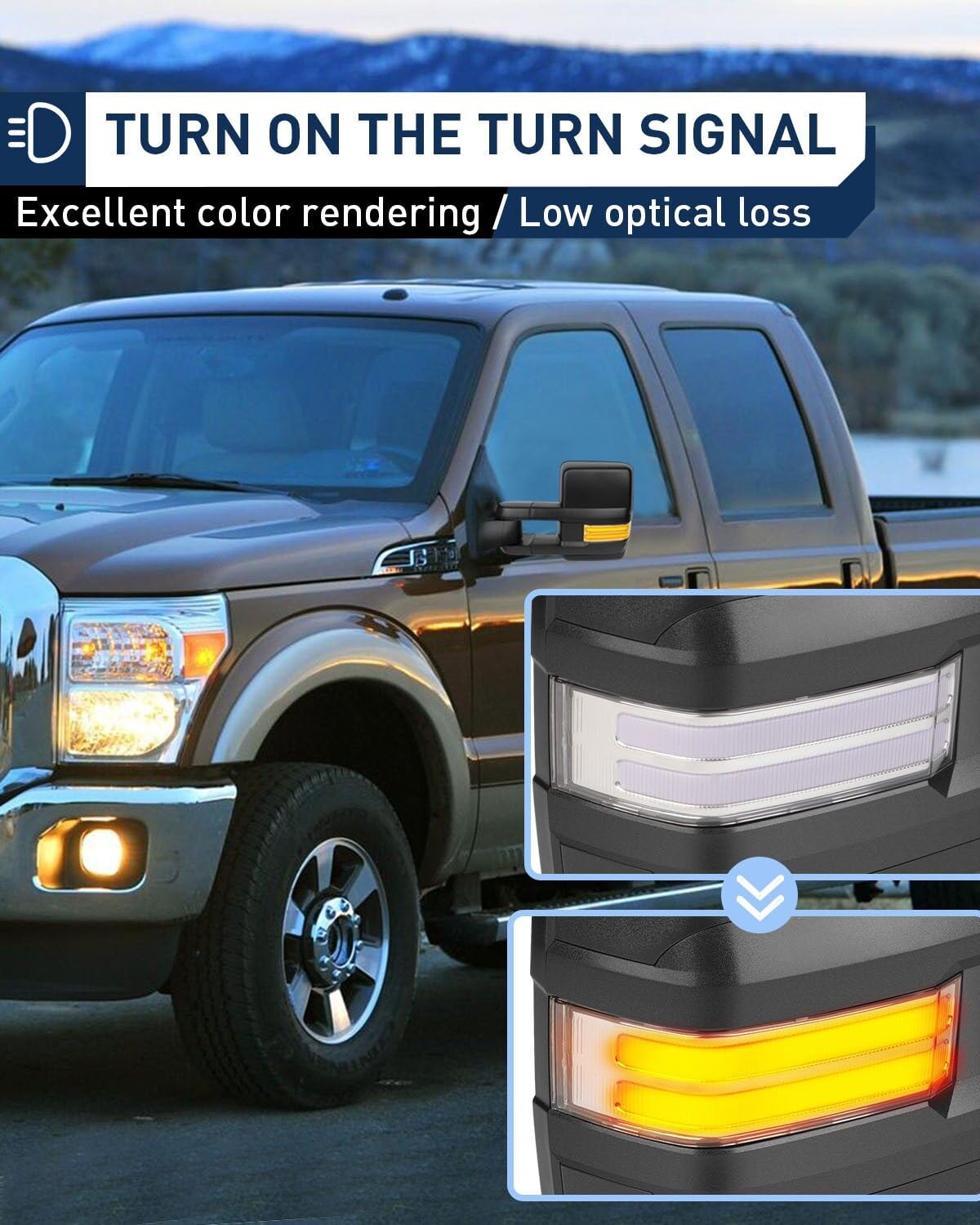 ECCPP Power Heated Towing Mirrors for 1999-2002 Chevy Silverado & GMC Sierra - Pair of Exterior Auto Mirrors with Dynamic Running Lights, Turn Signals & Backup Lights | Perfect for Towing, Off-Roading & Night Driving
