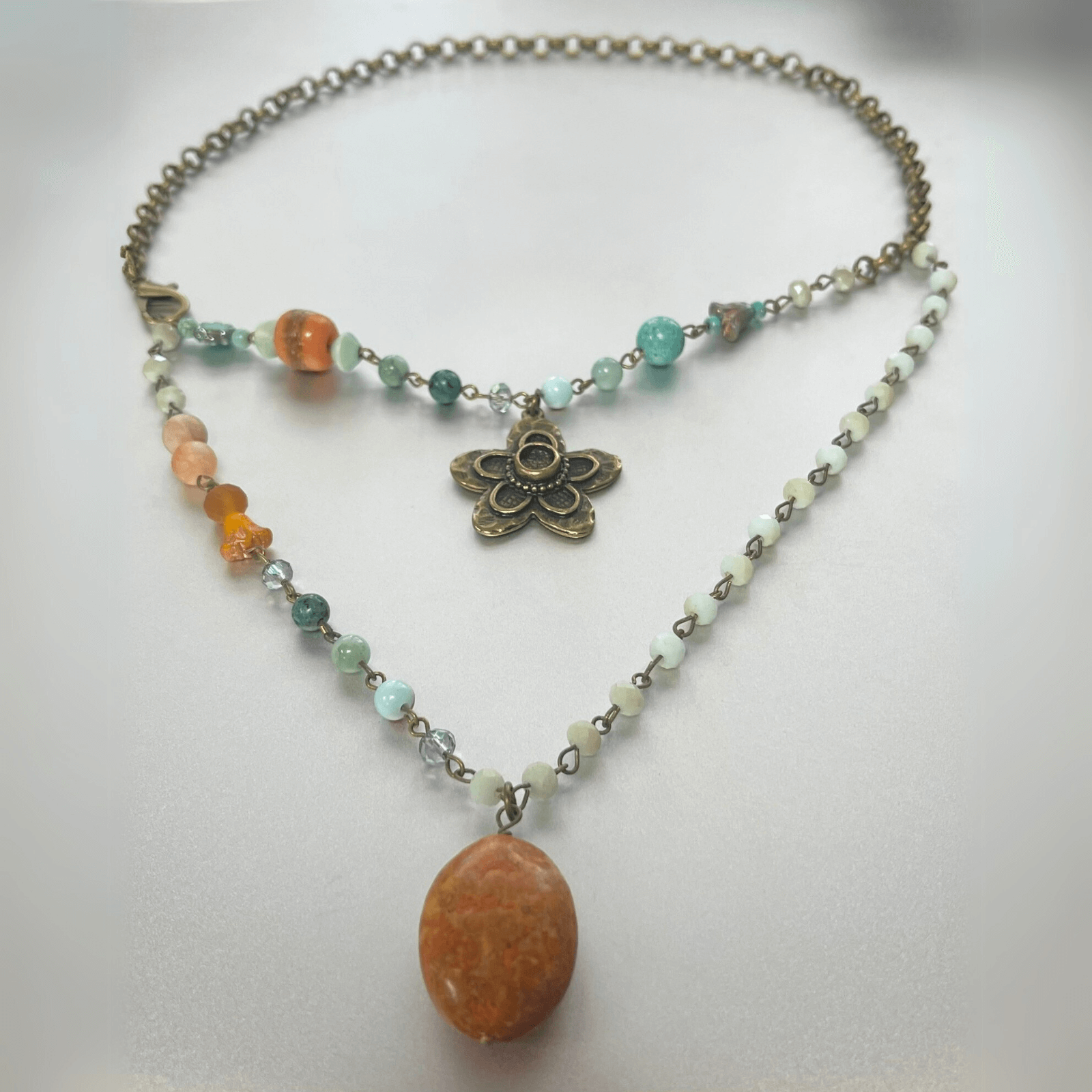 Fatima Boho Drop Layered Necklace | Handmade in USA | Perfect for Festival, Beach & Boho Fashion