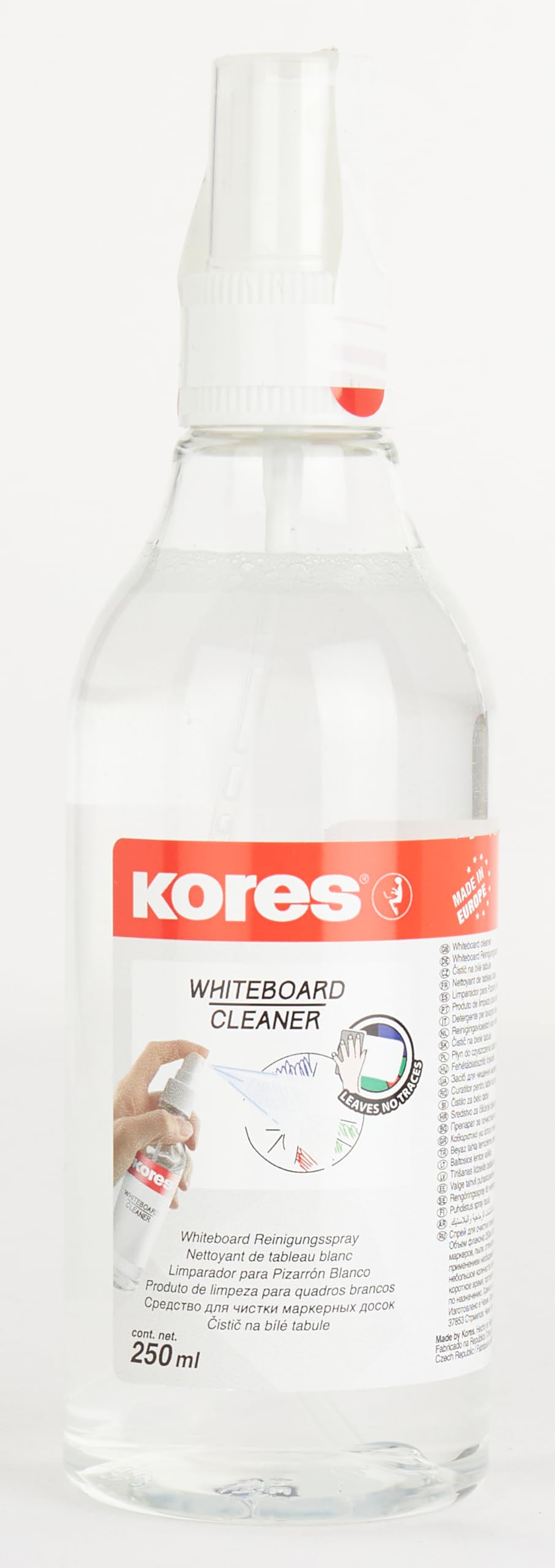 Kores 250ml Whiteboard Cleaner Spray - Fast Drying, Streak-Free Formula for Whiteboards, Glass Boards & Dry Erase Markers | Ideal for Offices, Classrooms & Home Use