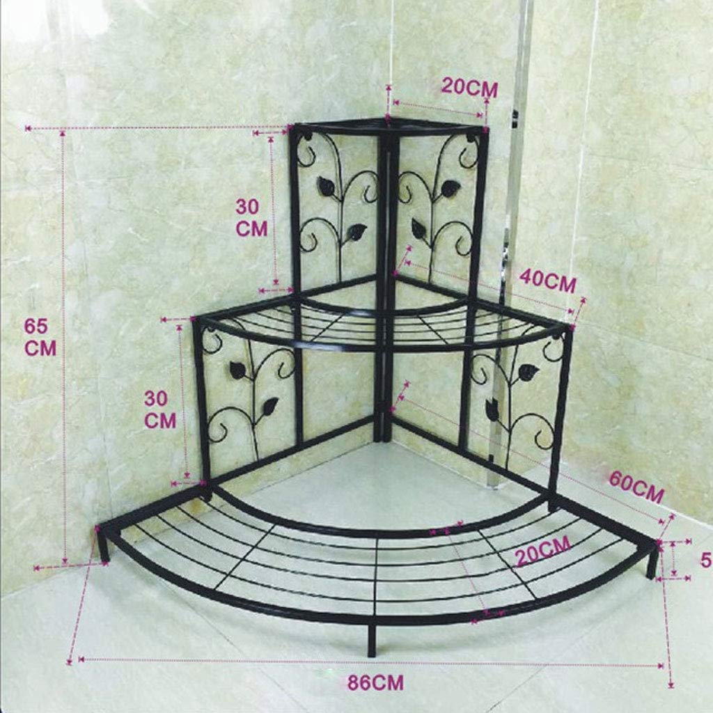 3 Tier Metal Plant Stand for Indoor Outdoor - Corner Flower Pot Rack with Stair-Step Design, Black | Perfect for Balcony, Patio, Garden Decor & Plant Display