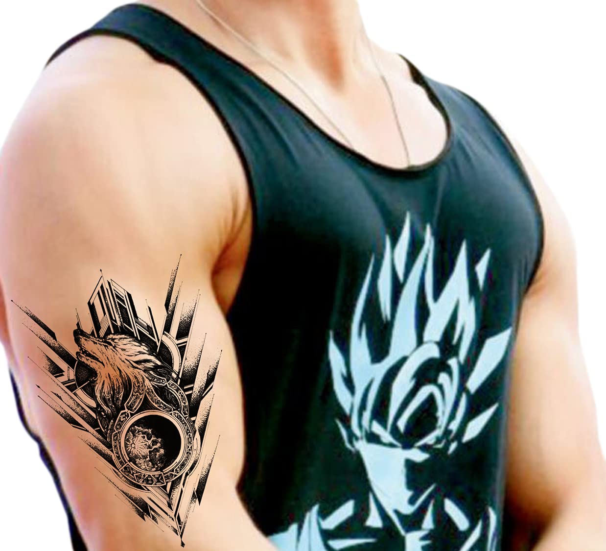 Waterproof Temporary Tattoo Stickers for Men & Women - 3D Realistic Flowers, Butterflies, Stars, Angels, Wolves & Armband Designs (21x15cm) | Perfect for Parties, Halloween Costumes & Fashion Accessories
