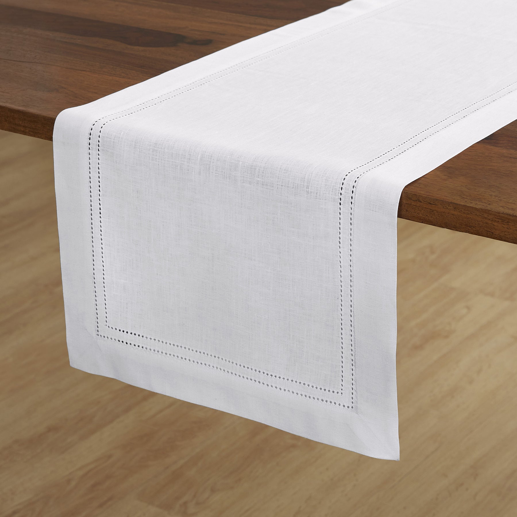 Premium Linen Double Hemstitch Table Runner - Elegant Dining Decor for Weddings, Parties & Home Decor
