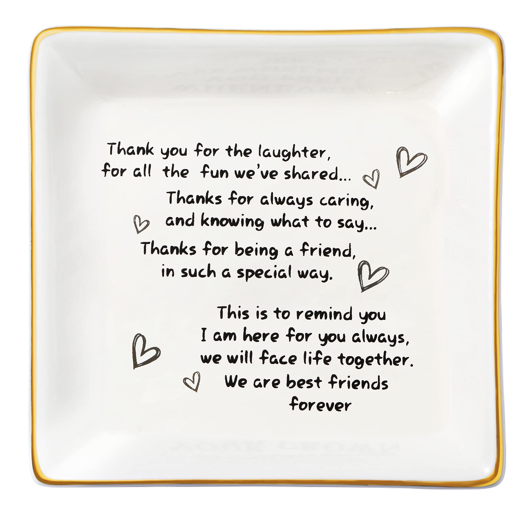 JoycuFF Unique Jewelry Holder & Trinket Dish Tray - Perfect Friendship Gift for Women, Birthday, Thanksgiving & Christmas Presents - Ideal for Bedroom Vanity, Dresser Organizer & Gift Giving Occasions